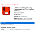 thumbnail image 2 of Left Driver Side Tail Light Assembly - Compatible with 1973 - 1974 Chevy C20 Pickup, 2 of 2