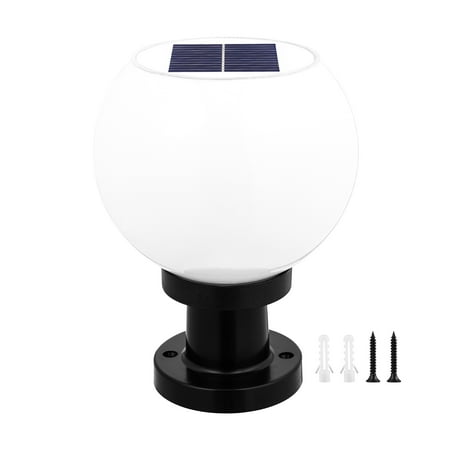 

Lixi OSALADI Wall Pillar Lamp Solar Powered Outdoor Waterproof Round LED Lamp Modern Corridor Wall for Garden Landscape (White)