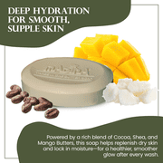 Madina Three in One Cocoa Butter Soap Bar, 3.5 oz (6-Pack)