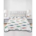 thumbnail image 3 of Colorful Fish Twin XL Size Down Alternative Comforter, Lightweight Comforter Quilt Bedding Set with Pillow Shams Watercolor Cartoon Fishing All Seasons Bed Comforter Duvet Insert 68"x98", 3 of 7