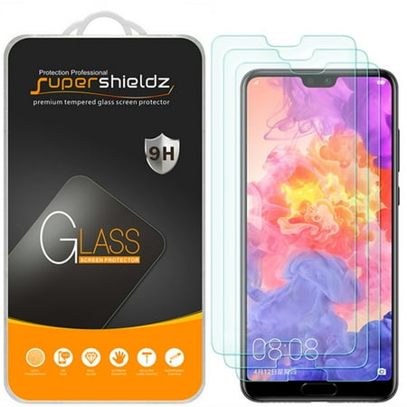 [3-Pack] Supershieldz for Huawei P20 Pro Tempered Glass Screen Protector, Anti-Scratch, Anti-Fingerprint, Bubble Free