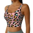 thumbnail image 2 of Goofa Leopard Printed Sports Bras for Women, High Impact Running Bra Workout Crop Tank Tops Longline Sports Bra Push up-, 2 of 9