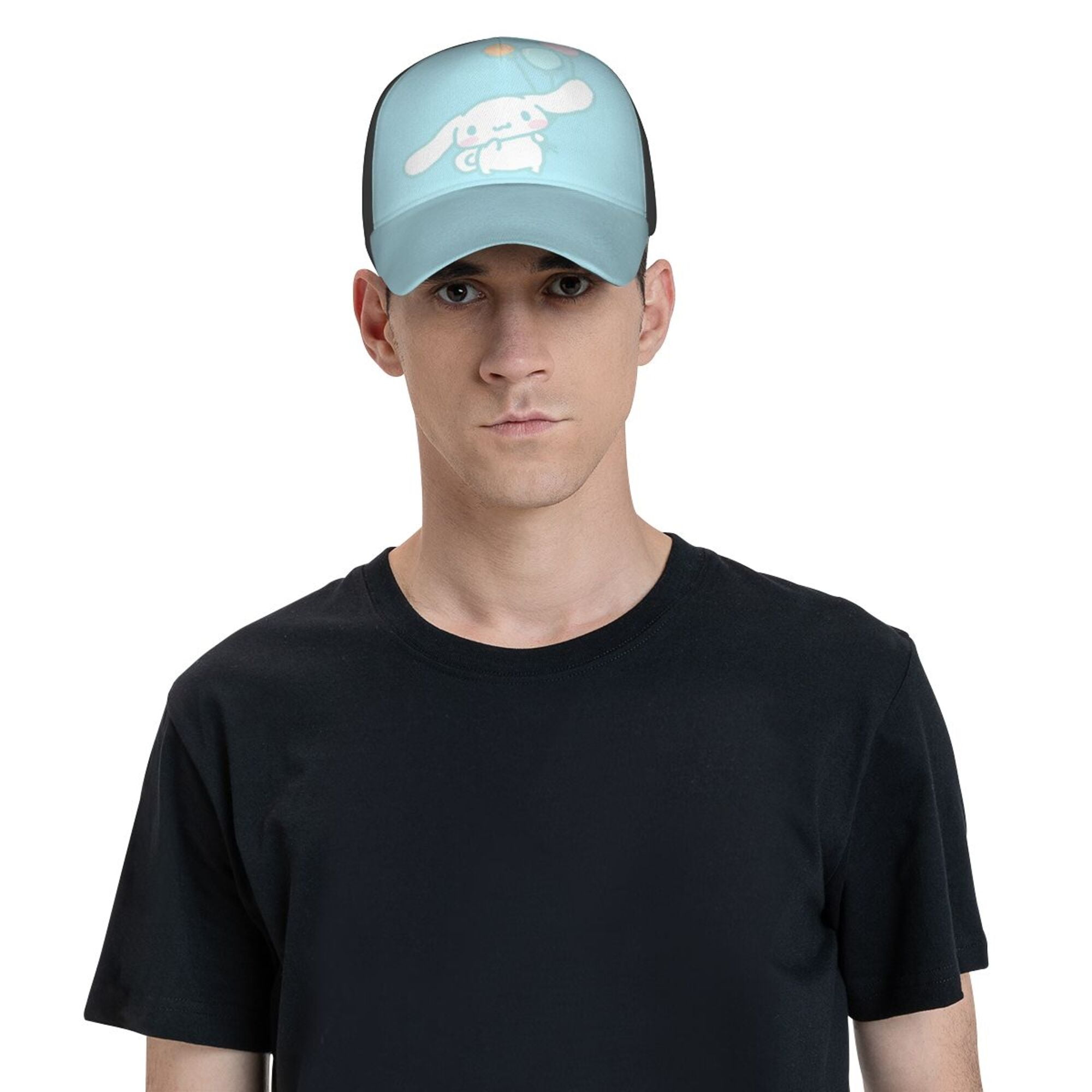 帽子 coyseio CINNAMOROLL FRAME MESH CAP BLACK Cinnamoroll Terry Cloth Embroidered Hat