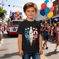 thumbnail image 4 of Boys T-Shirt Crew Neck Casual 250th Independence Day Printed For All Season Teen Toddler 2-13Y Fashion Daily School Wear, 4 of 4