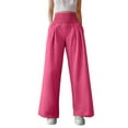 thumbnail image 3 of Women'S Pants Summer High Waisted Solid Color Stretchy Loose Fit Belt Pocket Joggers Hot Pink Lounge Pajama Pant XXL, 3 of 6