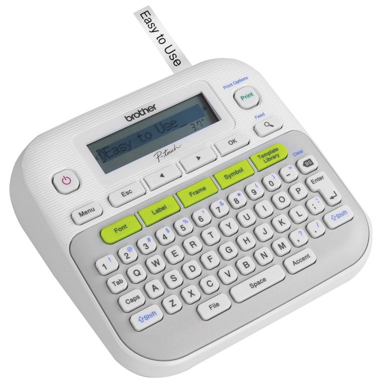 Brother P-touch PTD210 Label Maker – Easy Monochrome Label Printer With One-Touch Keys, Templates & Multiple Fonts For Home & Office Organization (White)