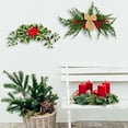 thumbnail image 6 of Artificial Christmas Swag Decoration,22.8"Winter Pine Needles Christmas Swag with Ribbon Bow for Christmas Decorations,Xmas Mailbox Swag, 6 of 7