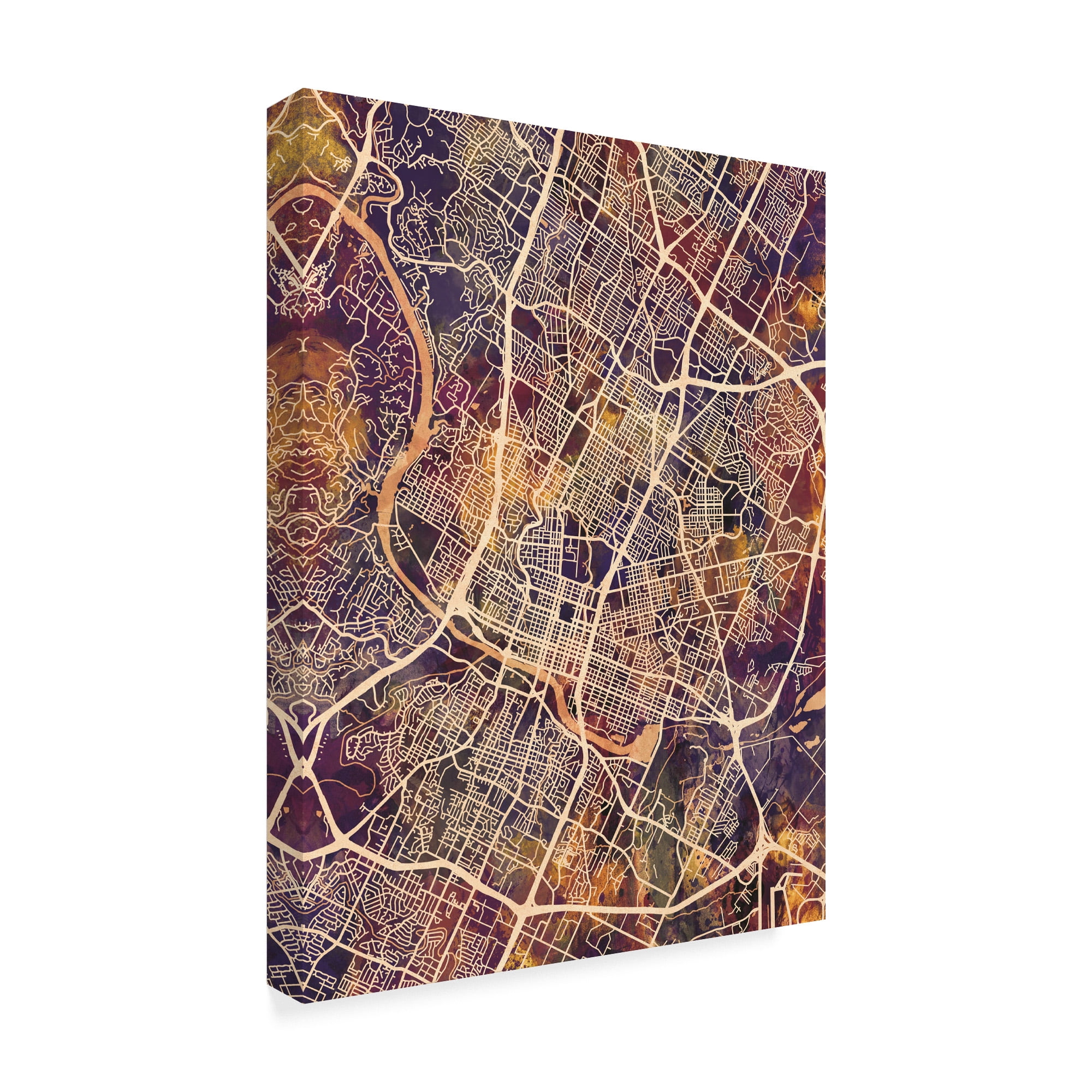 Trademark Fine Art 'Austin Texas City Map II' Canvas Art by Michael Tompsett