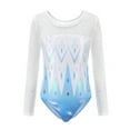 thumbnail image 4 of Gymnastics Leotards for Girls with Shorts Sparkly Long Sleeve Ballet Dance Unitards Print 3Pc Athletic Tumbling Outfits, Blue, 9-10Y, 4 of 4