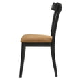 thumbnail image 2 of Set of 2 Modern Beige Fabric & Black Wood Side Chairs - 37" H, Comfortable Padded Dining Room Seating, Sleek Upholstered Accent Chairs, 2 of 7