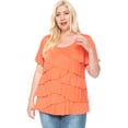 thumbnail image 3 of Women's Crew Neck Short Sleeve Ruffle Top, 3 of 4
