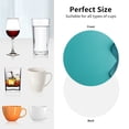 thumbnail image 6 of Gaeub a Teal Ribbonin Print 4 Pcs Leather Coasters for Drinks ,Drink Coasters Sets,Drink Table Cup Coasters for Living Room Kitchen Coffee Decor-Round Shape, 6 of 6