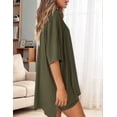 thumbnail image 6 of Women'S Two Piece Lounge Set 2025 Summer Casual Oversized Shirts Biker Shorts Green S, 6 of 8