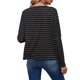 thumbnail image 3 of VISgogo Mujer Primavera Jumper Camisa, Rayas Cuello Redondo Mangas Largas Pullover Tops para Niñas, Negro/Gris/Blanco VISgogo moda, 3 of 7