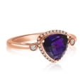 thumbnail image 2 of 14k Rose Gold Amethyst Trillion and Diamond Ring, 2 of 3