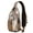 Camel-39, variant on Tiger Print Sling Backpack, Lightweight Crossbody Daypack with Roaring Bengal Face Art, Tribal Jungle Stripes Design, Anti-theft Travel Bag for Wild Lover, Students, City Walk, Gym Use