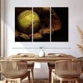 thumbnail image 3 of Elephant Stock Classic Softball Wall Art - Horizontal Multi Panel Canvas - Living Room Wall Decor - Sports Multi Panel - Brown And Red Decor - 65" x 42", 3 of 8