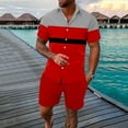 thumbnail image 2 of Vedolay Workout Short Set Men's Summer Short Sleeve T-Shirts Shorts Jogging Sports Thin Sportswear,Red M, 2 of 3