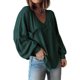 thumbnail image 1 of Sudadera de mujer de manga larga, tops oversize, jersey holgado con cuello en V, 1 of 4