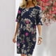 thumbnail image 2 of Vestido de media manga con estampado de cuello en V bohemio de verano para mujer Vestido hasta la rodilla Fridja bnh5735, 2 of 8