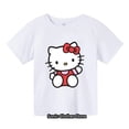 thumbnail image 3 of Camiseta de Hello Kitty para niños, ropa para niñas Kawaii, camiseta de bebé, camisetas informales de manga corta con dibujos animados de Anime para hombres y mujeres, 3 of 5