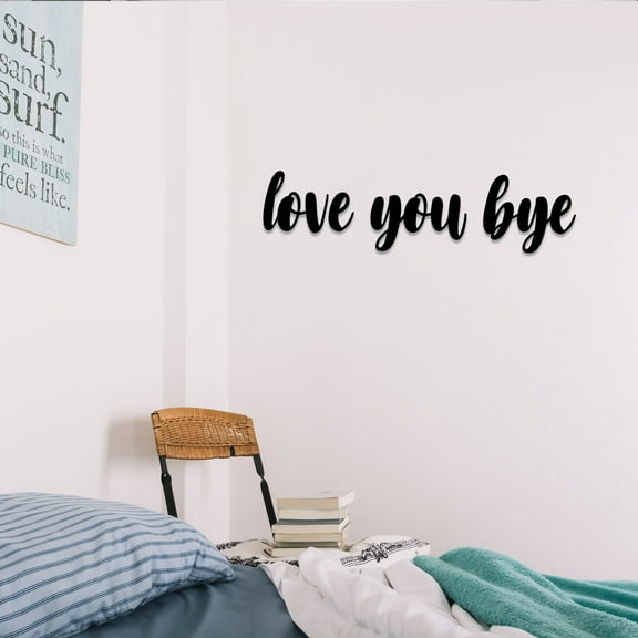 Craftnamesign Love You Bye Metal Wall Sign, House Home Room Wall Decor