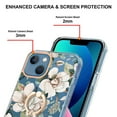 thumbnail image 3 of For iPhone 14 Floral Case with Ring Holder Kickstand - Slim and Lightweight, Military-Grade Shockproof Protection, Women & Girls' Style Case Designed for iPhone 14, White Flower, 3 of 5
