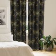 thumbnail image 2 of Ambesonne Ethnic Curtains, Gold Butterfly Square Plot, Pair of 28"x84", Charcoal Grey and Dark Yellow, 2 of 5