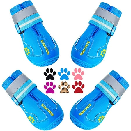 Dog Shoes for Large Dogs  Medium Dog Boots & Paw Protectors for Winter Snowy Day  Summer Hot Pavement  Waterproof in Rainy Weather  Outdoor Walking  Indoor Hardfloors Anti Slip Sole