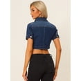 thumbnail image 3 of Chaqueta Corta Informal Allegra K Para Mujer Vaquera Azul oscuro S, 3 of 6