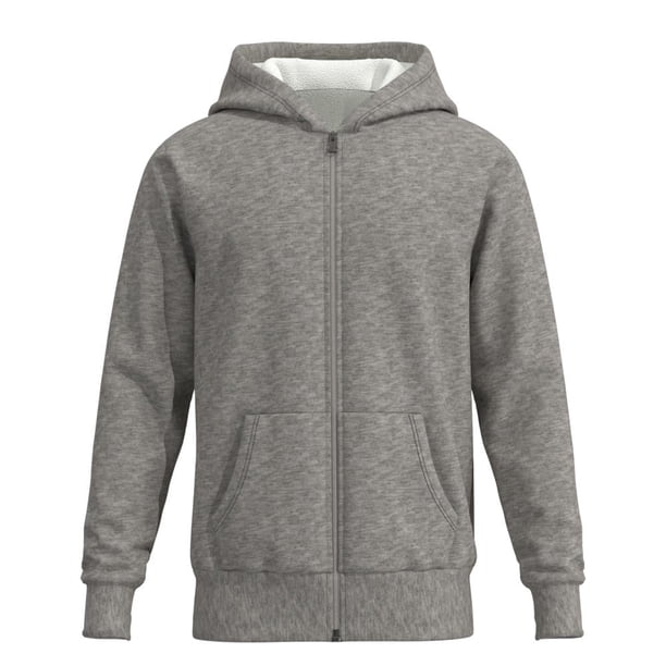 Sudadera Simply Basic Talla CH con Capucha y Forro de Borrega Gris Jaspe