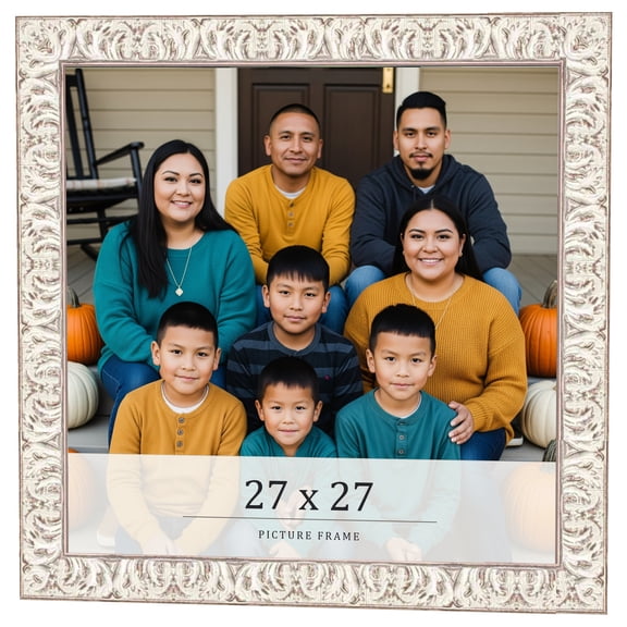 27x27 Frame White Real Wood Picture Frame Width 1.5 inches | Interior Frame Depth 0.5 inches |