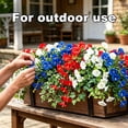 thumbnail image 4 of Garloy 3 Pcs 4th of July Artificial Flowers 14 Inch Red Blue White Patriotic Pansy Flowers Picks 250th Anniversary Decoration Independence Day Fake Faux Silk Pansy for Outdoor Memorial Home Decor, 4 of 9