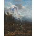 thumbnail image 2 of Toni von Stadler 12x14 Black Ornate Wood Framed Double Matted Museum Art Print Titled: Mountain Landscape, 2 of 5