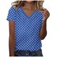 thumbnail image 1 of Camisetas Casuales de las Mujeres Impresas de Manga Corta con Cuello en V Blusa de Moda Cómoda para el Uso Diario Casual, 1 of 5