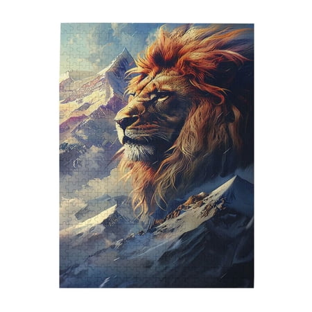 500 pcs Lions And Mountains Wooden Puzzles 500 Piece Unique And Beautiful Design Creative Activity Hobbies For Adults 500 Piece Jigsaw Puzzle For Adults Challenging Puzzle Perfect For Game Night