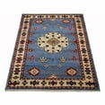 thumbnail image 3 of Rugsotic Carpets Hand Knotted Afghan Rugs Rectangle 8'x10' Blue White Silk-Wool for Indoor Use, 3 of 5