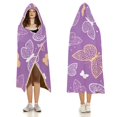 ANYWAY.GO Arctic velvet Hooded Blanket Night Butterflies Pattern Hooded