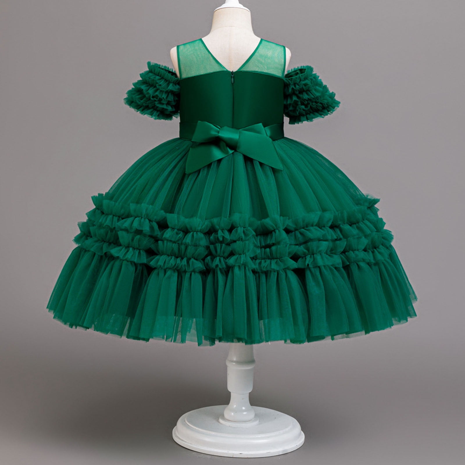 ATOGUTA Summer Dresses for Girlss Tulle Dress Tutu Birthday Princess Dresses Formal Photoshoot Outfit Summer Clothes Size 3T-12, Green