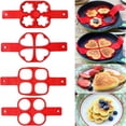thumbnail image 4 of CHOK Pancake Mold Maker Multi-silicone Four-hole Omelette Love Pancake Mold Non Stick baking Round / Heart Mold Silicone Rice Group Abrasive Stars Plum Flower, 4 of 7