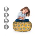 thumbnail image 2 of Floral Storage Toy Bag Chair, Simple Interpretation of Tulips in Rhombus, Stuffed Animal Organizer Washable Bag, Small Size, Yellow Dark Turquoise, by Ambesonne, 2 of 3