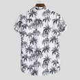 thumbnail image 4 of Mens Shirts Short Sleeve Hawaiian Ethnic Casual Printing T-shirt White XL, 4 of 6