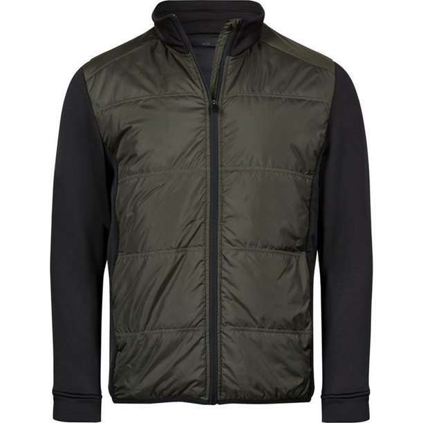 Tee Jays - Chaqueta Hybrid para Hombre (Verde Intenso, Negro) Tee Jays UTBC5082_deepgreenblack