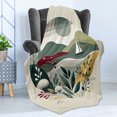 thumbnail image 3 of Ambesonne Nautical Fleece Throw Blanket Modern Boho Botanical Sea 70"x90" Sage Green, 3 of 5