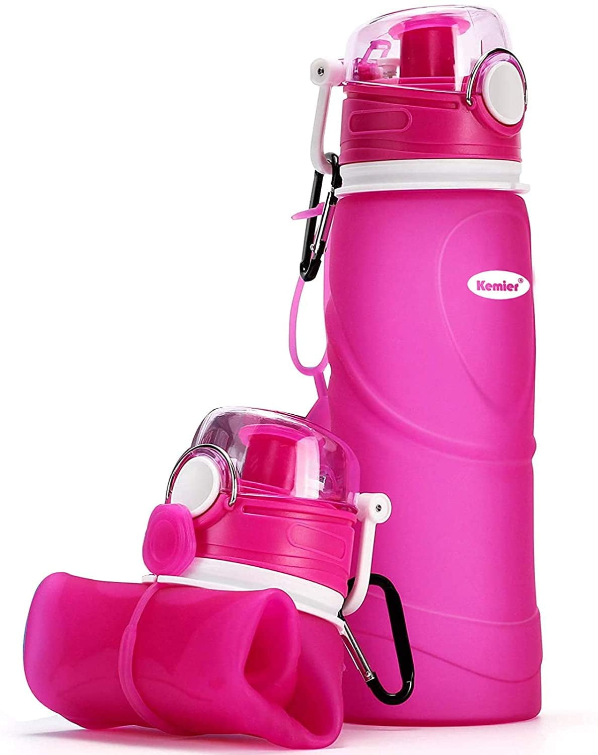 Kemier Collapsible Silicone Water Bottles750ML,Medical Grade,BPA Free