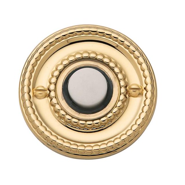 Baldwin 4850003 Beaded Bell Button, Polished Brass