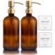 thumbnail image 1 of Dispensador de jabón Vine Creations, vidrio ámbar, 480 ml, paquete de 2, 1 of 6