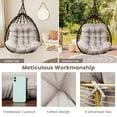 thumbnail image 2 of Egg Chair Cushion Replacement, Waterproof Hanging Basket Seat Cushion, U-Shape Swing Chair Cuhsion 37x49 Inches for Indoor Outdoor Patio Porch Furniture (Only Cushion), 2 of 7