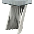 thumbnail image 3 of 42" x 78" Clear Glass Dining Table with Silver Stainless Steel Base, 3 of 4