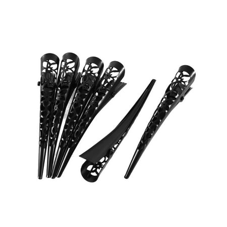 Spring Loaded Single Hollow Out Hair Clips Alligator Barrette 6 Pcs